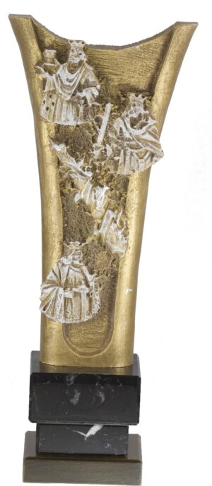 TROFEO JUEGOS DE CARTA EN ORO ENVEJECIDO