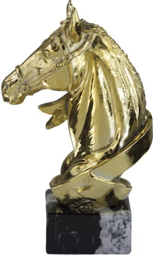 Trofeo de caballo con acabado en oro 23 cm