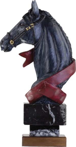 Trofeo caballo negro con lazo rojo 23 cm 25 cm 27 cm