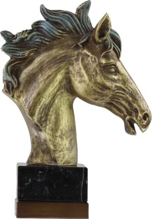 Trofeo de caballo con pelo largo 23 cm 25 cm 27 cm