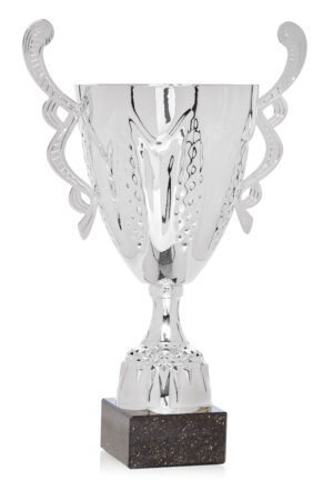 Copa Metálica Plateada/abs metálizado con Base de Mármol