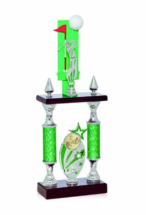 Trofeo columna portadisco ABS con trofeo 3d-metal