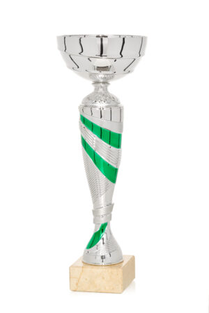 COPA METÁLICA PLATEADA-VERDE