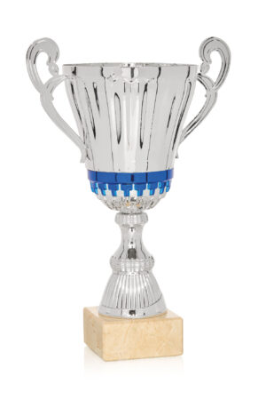 COPA METÁLICA PLATEADA-AZUL