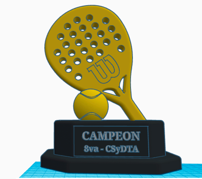 comprar trofeos 3D de tenis personalizados con diseño tridimensional